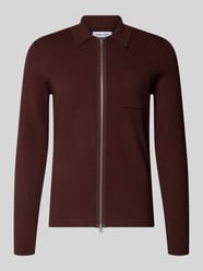 Regular fit gebreid jack van viscosemix model 'GUNA' van Samsøe Samsøe Bordeaux - 8