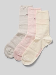 Sokken van katoenmix in een set van 3 paar van Tommy Hilfiger Fuchsia - 32