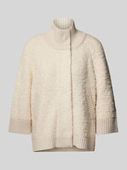 Strickjacke mit gerippten Abschlüssen von Monari Beige - 7