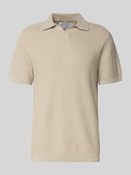 Poloshirt mit Polokragen und V-Ausschnitt von Jake*s Studio Men Beige - 18