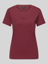 Regular Fit T-Shirt aus reiner Baumwolle Modell 'Elove_embro' von BOSS Orange Bordeaux - 27