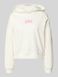 Bluza z kapturem z nadrukiem logo i prążkowanymi wykończeniami od GAP - 13