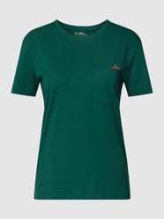 T-shirt van katoen met motiefstitching van Jake*s Casual Groen - 28
