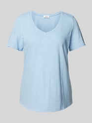 T-Shirt mit V-Ausschnitt von s.Oliver RED LABEL Blau - 16