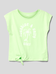 T-shirt met knoopdetail, model 'PURA PLAYA' van Roxy Groen - 48
