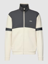 Sweatjacke mit Stehkragen Modell 'SKAZ' von BOSS Green Beige - 18