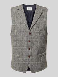 Slim fit gilet van viscose, model 'Warner' van Carl Gross Grijs / zwart - 5