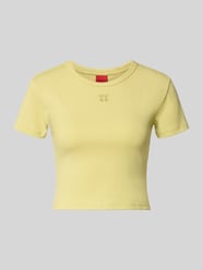 t-shirt o kroju slim fit z mieszanki bawełny model 'DELANOR' od HUGO - 22