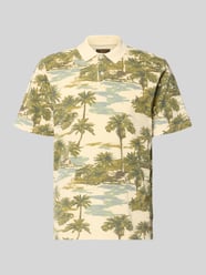Regular Fit Poloshirt mit floralem Allover-Print Modell 'Hawaii' von JACK & JONES Premium Beige - 36