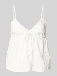 Babydoll-Top mit Schößchendetail und Lochstickerei von REVIEW - 24