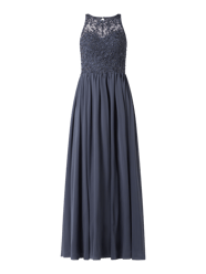 Abendkleid mit floralen Stickereien und Zierperlen von Laona Blau - 18