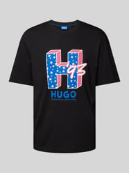 T-Shirt mit Label-Print Modell 'Nentryle' von Hugo Blue Schwarz - 16