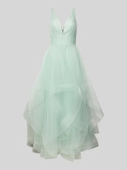 Abendkleid mit V-Ausschnitt und Taillenband von Mascara - 30