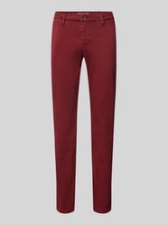 Regular fit broek met riemlussen, model 'Lennox' van MAC Rood - 2