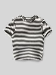 T-shirt w prążkowaniu z okrągłym dekoltem od Garcia - 28