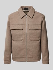 Regular Fit Hemdjacke mit Reißverschluss Modell 'BLURUSSEL' von Jack & Jones Premium Beige - 28