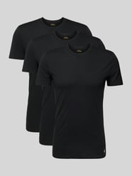 T-Shirt mit geripptem Rundhalsausschnitt im 3er-Pack von Polo Ralph Lauren Underwear Schwarz - 48