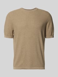 Regular Fit T-Shirt aus Baumwoll-Leinen-Mix von Marc O'Polo Beige - 42
