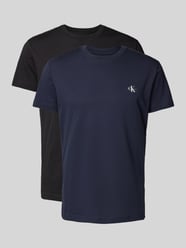 T-Shirt mit Label-Print im 2er-Pack von Calvin Klein Jeans Blau - 16