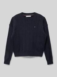 Strickpullover mit Logo-Stitching von Tommy Hilfiger Teens Blau - 6