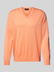 Gebreide pullover met V-hals van MAERZ Muenchen Oranje - 20