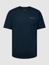 T-Shirt mit Label-Print von Knowledge Cotton Apparel Blau - 32