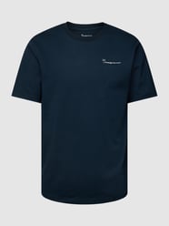 T-Shirt mit Label-Print von Knowledge Cotton Apparel Blau - 39