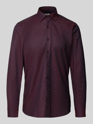 Body fit zakelijk overhemd met kentkraag van OLYMP Level Five Bordeaux - 5