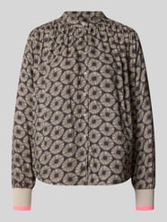 Regular fit blouse van viscose in all-over look van Emily Van den Bergh Beige - 11
