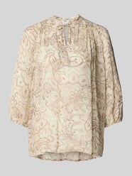 Regular Fit Bluse aus Viskose mit Schnürung und 3/4-Arm von Jake*s Collection - 24