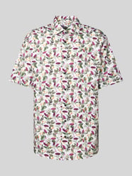 Comfort Fit Business-Hemd mit Allover-Print von Eterna Pink - 19