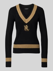 Sweter z dzianiny z wyhaftowanym logo model ‘MEREN’ od Lauren Ralph Lauren - 33
