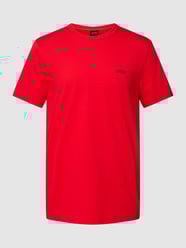 T-shirt met labelprint, model 'Tee Curved' van BOSS Green Rood - 28