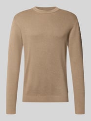 Regular Fit Strickpullover aus reiner Baumwolle Modell 'MILANO' von JACK & JONES Beige - 26