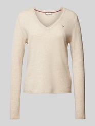 Pullover mit abgerundetem V-Ausschnitt Modell 'SOFT WOOL' von Tommy Hilfiger Beige - 33