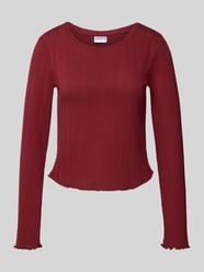 Pyjama-Oberteil mit Lochmuster von Jake*s Casual Bordeaux - 27