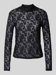 Semitransparentes Longsleeve mit Stehkragen von JAKE*S STUDIO WOMAN Schwarz - 9