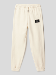 Sweatpants mit Label-Patch Modell 'TEXTURED BADGE SWEATPANTS' von Calvin Klein Jeans Weiß - 6