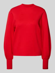 Gebreide pullover met ballonmouwen en ronde hals van Jake*s Collection Rood - 18