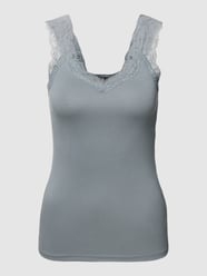 Top met bandjes van viscosemix met kant, model 'BARBERA' van Pieces Turquoise - 3