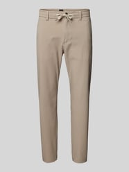 Tapered fit chino met structuurmotief van BOSS Orange Beige - 33