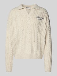 Sweter z dzianiny krój regular fit z dodatkiem wełny od REVIEW - 9
