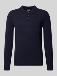 Slim Fit Strickpullover aus reinem Kaschmir mit Polokragen von Christian Berg Men - 18