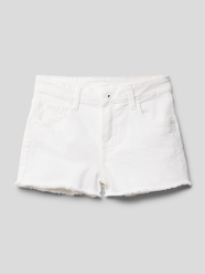 Korte jeans met gerafelde pijpboorden, model 'PATTY' van Pepe Jeans Wit - 17