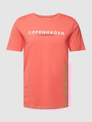T-Shirt mit Label-Print Modell 'Copenhagen' von Lindbergh Rot - 26