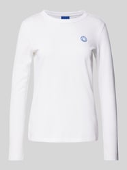 Longsleeve mit geripptem Rundhalsausschnitt Modell 'Daliria' von Hugo Blue Weiß - 24