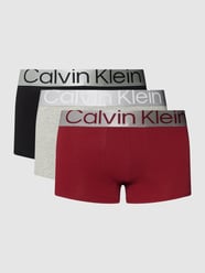 Trunks mit elastischem Logo-Bund Modell 'Steel Cotton' von Calvin Klein Underwear Bordeaux - 3