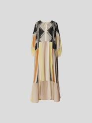 Maxikleid mit Allover-Muster von Devotion Gelb - 36