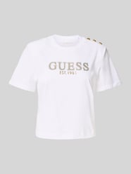 Cropped T-Shirt mit Label-Print von Guess - 34