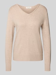 Regular fit shirt van lange mouwen van viscosemix in gebreide look van Christian Berg Woman Beige - 8